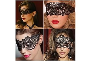 4pcs Black Lace Masquerade Mask Women Venetian Masks Lace Maskes for Party...