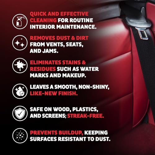MAXL® Interior Car Cleaner Detailer Spray with NeverDust® Technology Formula (20oz, 1 Pack) - Repels Dust, Wipes Oil, Residue with Matte Finish for Leather, Dash, Trim & Screens - Safe on All Surfaces - Image 6