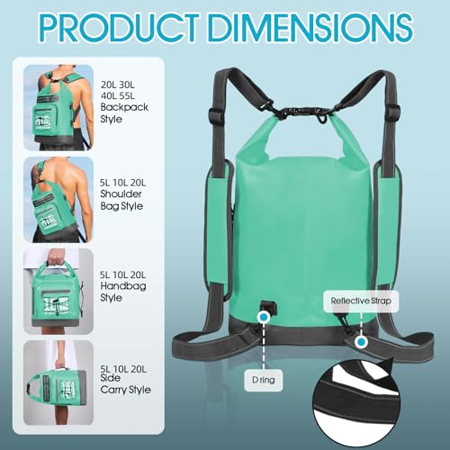 Image of MORXPLOR Dry Bag Waterproof,5L /10L /20L /30L /40L /55L Roll Top Dry Bag Backpack with WaterProof Phone Case for Swim,Kayak