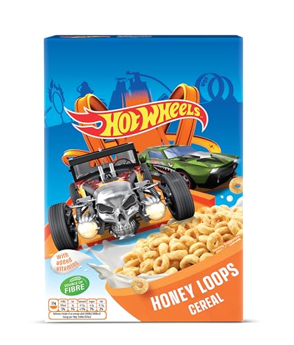 Hot Wheels Honey Loops, knusprige Vollkorn Frühstückscerealien mit zugesetzten Vitaminen, 1er Pack (1 x 375g)