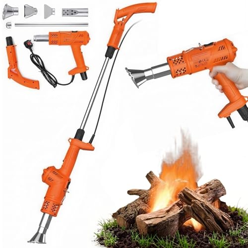 Quemador De Malezas Eléctrico 3-en-1 - Pistola De Aire Caliente 500L/min, 5 Boquillas Para Deshierbe, Techos Y Derretir Hielo (Herramienta De Jardinería Profesional)(Orange)