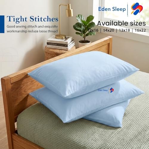 Image of Toddler Travel Baby Pillowcases, Pack of 2 Zipper Closure Pillow Cover 100% Cotton Small Pillowcase, 500 Thread Count Nersury Pillowcase for Kids 12x16 inch, Light Blue