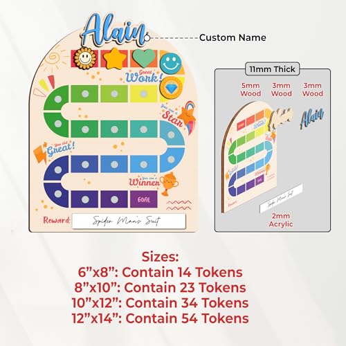 Image of Personalized Wooden Reward Jar for Kids, Magnetic Behavior Chart Fun Board with Custom Name, Positive Reinforcement System for Toddlers, Classroom Incentive Tool for Boys Girls, Classroom & Home Decor