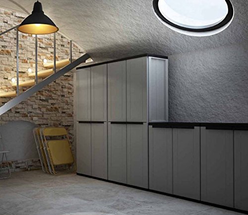 Kreher Spindschrank, Kunststoffschrank in Grau. Mit Regal und Freifach für z.B. Besen. Abschließbar. Maße ca. 67 x 38 x… – Bild 4