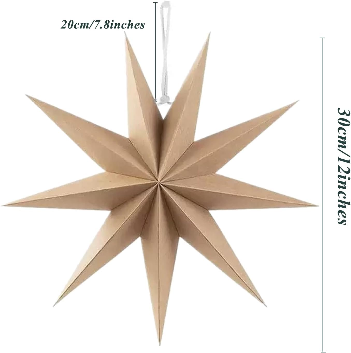 Stella pieghevole di Natale, 5 pezzi, decorazione natalizia,Decorazione a Forma di Stella di Natale, in carta, decorazione per finestre, avvento, albero di Natale