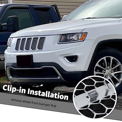 Image of 3PCS Honeycomb Grill Inserts Compatible with Jeep Grand Cherokee 2014-2016 (Chrome)