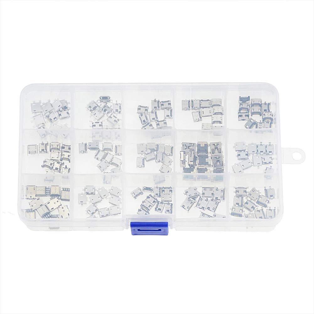 Juego de 150 conectores micro USB para teléfono, reparación de soldadura, adaptador de repuesto