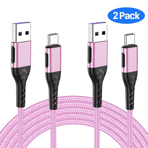 Image of Durcord USB C Cable,2Pack 6ft Fast USB Type C Charging Cable for Android /Phone /Pad /Laptop, Type C Charger Braided USB Cable Compatible with iPhone 15 Pro /Plus /Max /Android /Phone /Pad Rose Gold
