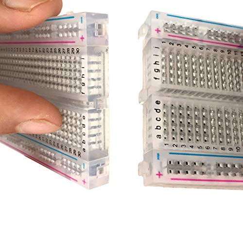 Breadboards Kit Mini Contacts Solderless Breadboards Prototyping Shield Connecting Blocks 400 Points 2PCS for Arduino R3 Electronics DIY