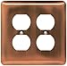 Franklin Brass 64069 Stamped Steel Round Double Duplex Outlet Wall Plate / Switch Plate / Cover, Antique Copper