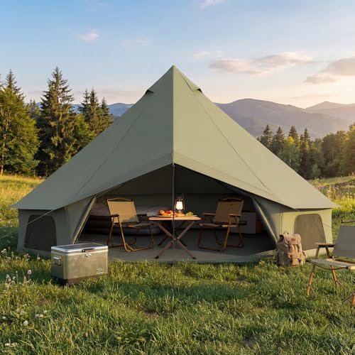 YOLENY 4 Season Bell Tent fits 3-4 People Waterproof Yurt...