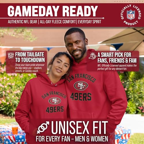 Image of Team Fan Apparel NFL Gameday Hoodie Pullover Sweatshirt for Men and Women | Officially licensed NFL Gameday fleece pullover - kangaroo pocket, ribbed cuffs, drawstring hood, unisex fit