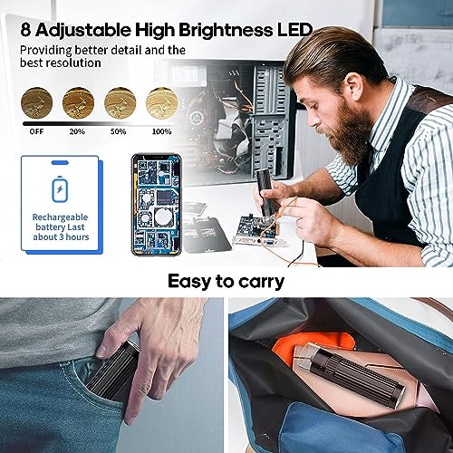 Image of Etzin USB Digital Microscope 50X-1000X Magnification USB Handheld Portable Mini Microscope Camera Coin Magnifier with 8 Adjustable LED Lights for i-Phone i-Pad /Android Phone /Tablet /Windows Mac. 1051IM