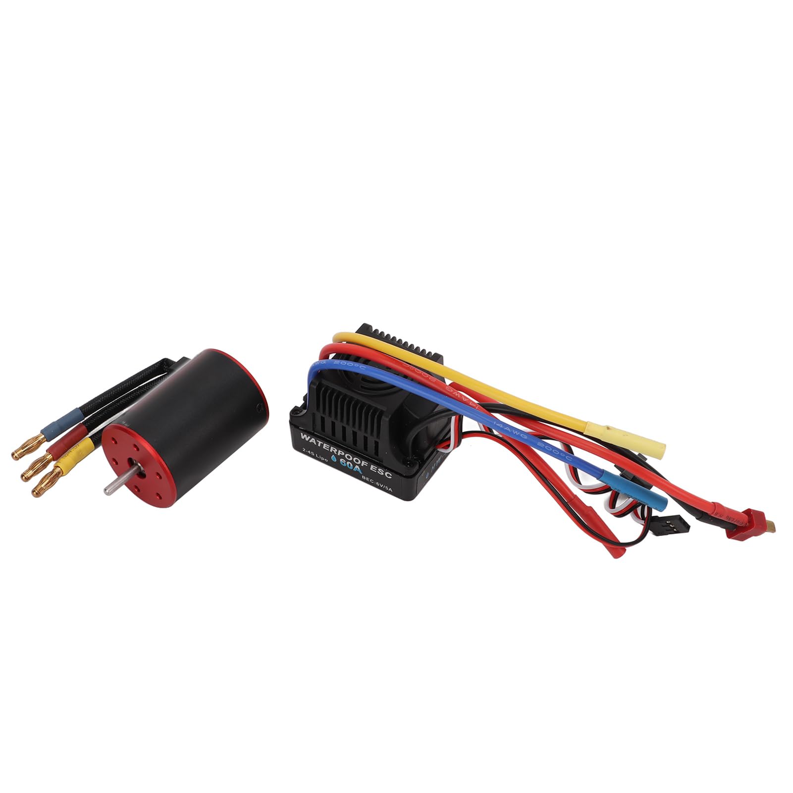 Motor sin escobillas impermeable 3650 3900KV, ESC de 60 A, regulador eléctrico, cable largo para coche RC 1/8 1/10