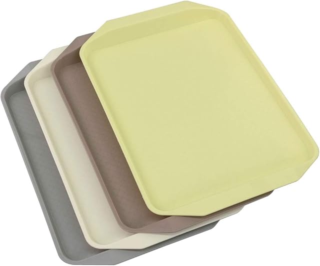 Lesbye Set of 4 Plastic Serving Trays, Drink Food Serving Tray for Restaurant/Bar/Cafe Parties, T