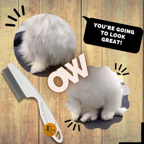 Image of Sage Square Pet Comb Thin Pin - Professional Grooming Tool for Dogs and Cats, Detangle, Smooth and Beautify Your Pet's Fur, Versatile, Ergonomic handle comfort, Effective knot removal