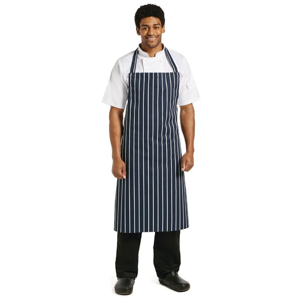Whites Bib Apron Blue/White Butchers Stripe XL