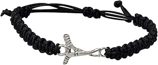 Sportybella Ice Hockey Bracelet, Hockey Jewelry Gifts, for Hockey Players, Teams & Coaches (Black)