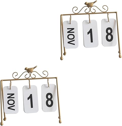 NOLITOY 2pcs Calendars Perpetual Flip Calendar Stendig Calendar Flip Calendar for Desk Vintage Perpetual Calendar Calendarios De Adviento 2023 Desk