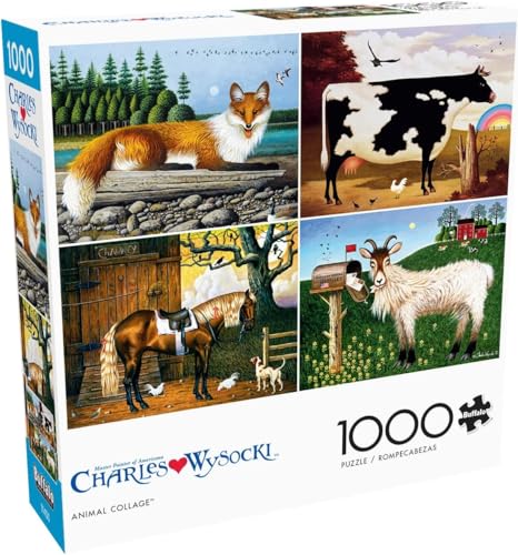 Buffalo Games - Charles Wysocki - Animal Collage - Rompecabezas de 1000 piezas para adultos - Puzzle desafiante perfecto para noches de juegos - Tamaño terminado 26.75 x 19.75 miniatura 1