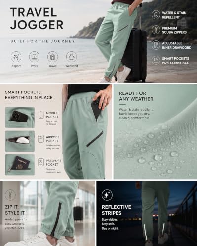Image of NOBERO Men's Oversized Travel Joggers | Loose Fit | Baggy Relaxed Fit Joggers for Travel
