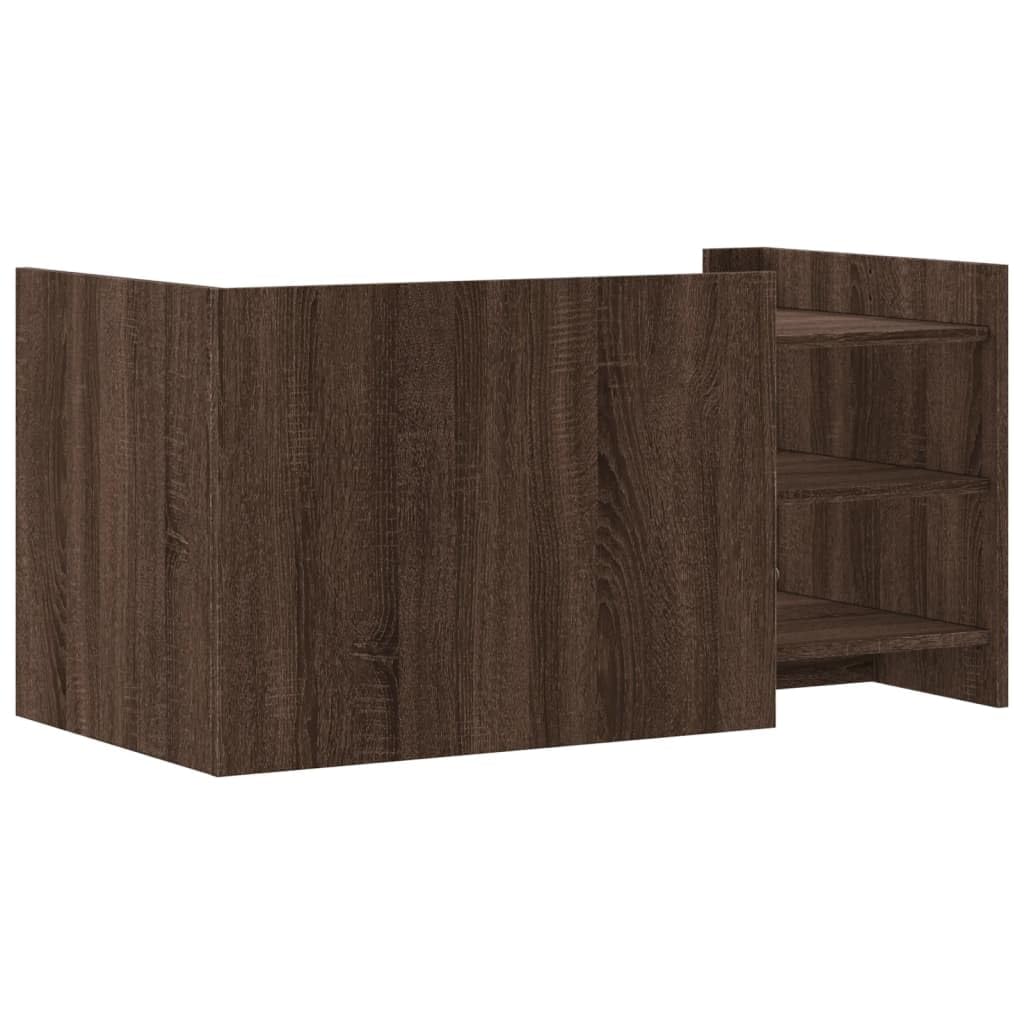 Mesa de café marrón efecto roble 100 x 50 x 50 cm de material de madera con amplio espacio de almacenamiento y dos posibilidades de montaje, mesa estable para bebidas, material duradero