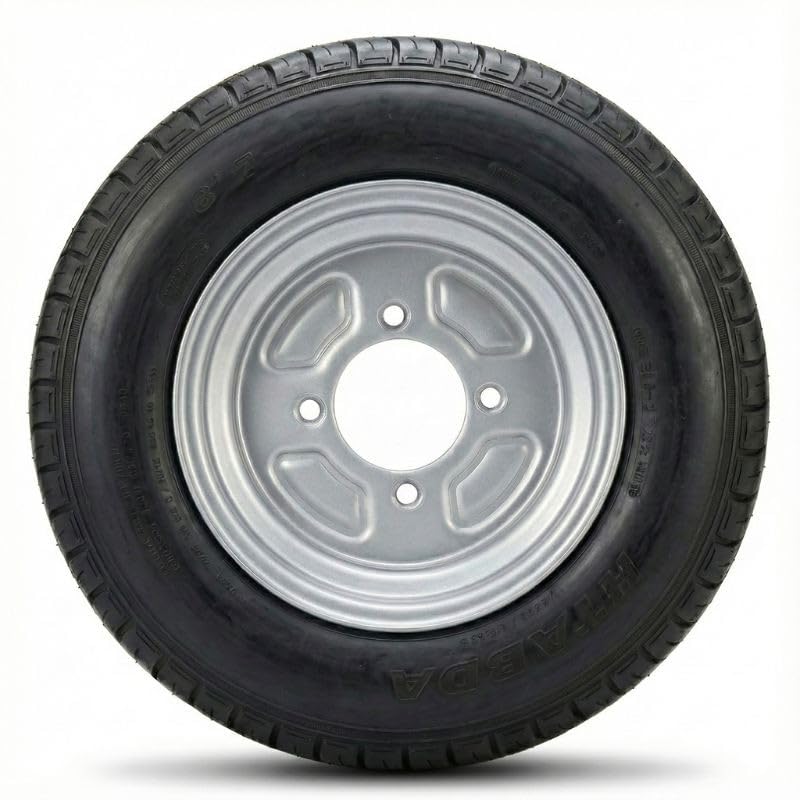 Lot de 2 Roues complète 450x10 | 4 trous, entraxe 115 mm - Pour Remorque