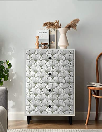 Heroad Brand 15.5"X78.7" Green Leaf Wallpaper Peel And Stick Green Ginkgo Leaves Wallpaper Geometry Contact Paper Self Adhesive Boho Thicken Contact Paper For Cabinets Removable Waterproof Vinyl #TOP3