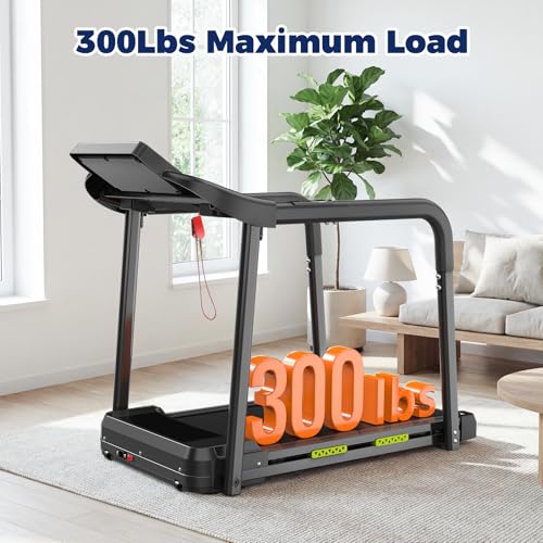 Senior Walking Treadmill with APP Workouts, Extra-Wide 16.55" Deck, 2.5HP Quiet Motor, Extra-Long Handrails, 0.5-7.5MPH Low-Impact, 300LBS Capacity, Heart Rate Sensor, 12 Programs, Foldable - Image 6