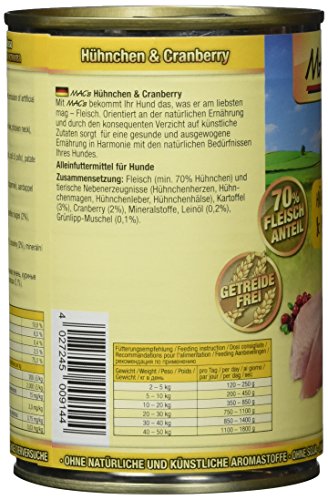 Mac's Hundefutter getreidefrei Hühnchen & Cranberry, 400 g