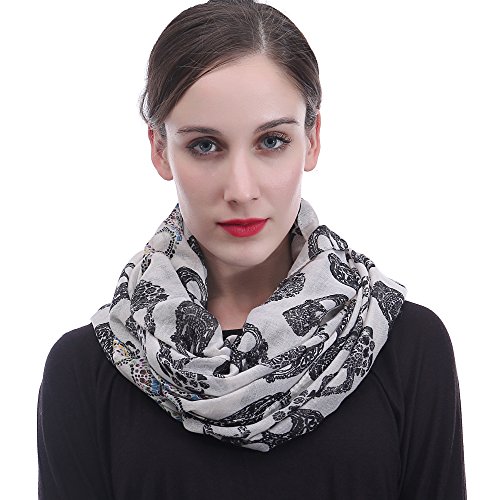 Lina & Lily Sugar Skulls Print Infinity Scarf