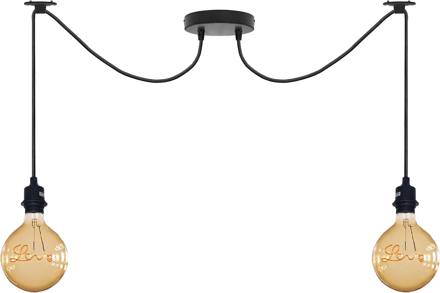 2 Head Spider Pendant Light E27 Lamp Holder Adjustable 2m Ceiling Fitting
