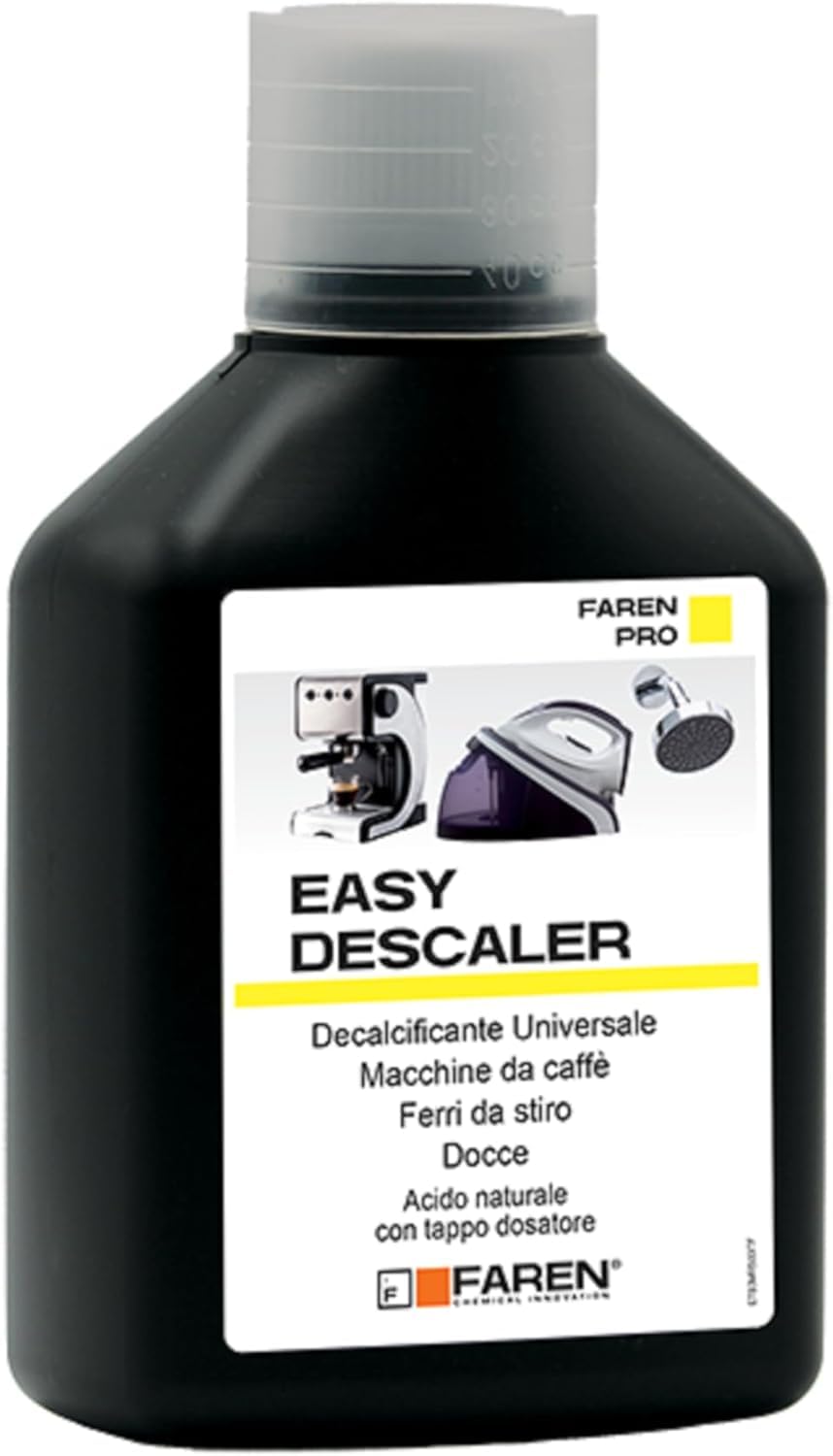 Faren EASY DESCALER, Anticalcare Universale per Elettrodomestici, Decalcificante Formico Sicuro, Ideale per Macchine da Caffè e Ferri da Stiro, 500 ml