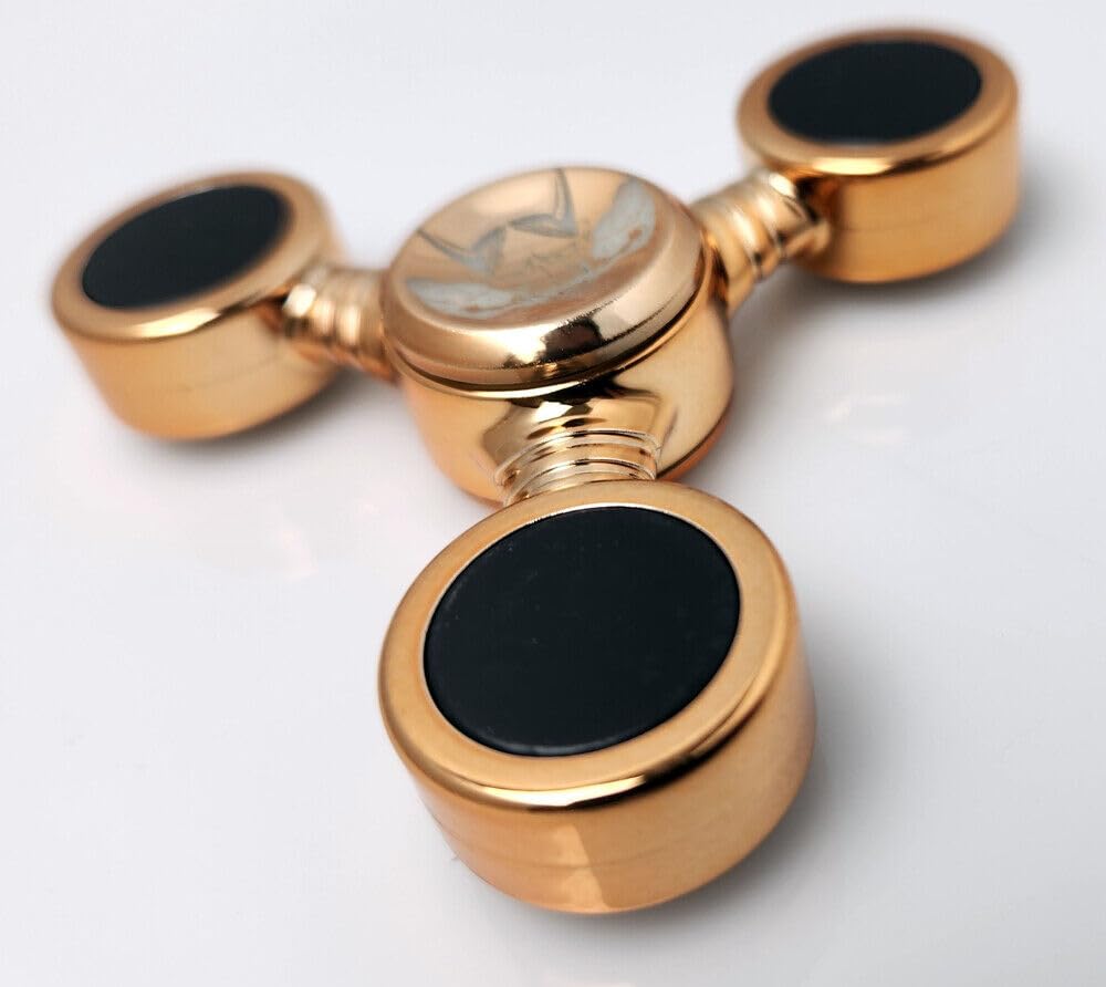 Ultima Supply Oni Metal Tri Spoke Bike Style Fidget Spinner EDC ADHD Stress Anxiety Relieves Reducer Fidgets Finger Toys, Novelty Gift (Gold)