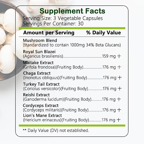 Salate Lion's Mane Supplement Organic Mushroom Extract for Memory and Focus - Image 4