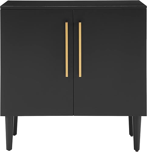 Miniatura 4 de Crosley Furniture Everett Accent - Armario de almacenamiento, soporte para tocadiscos, soporte para discos de vinilo, negro mate