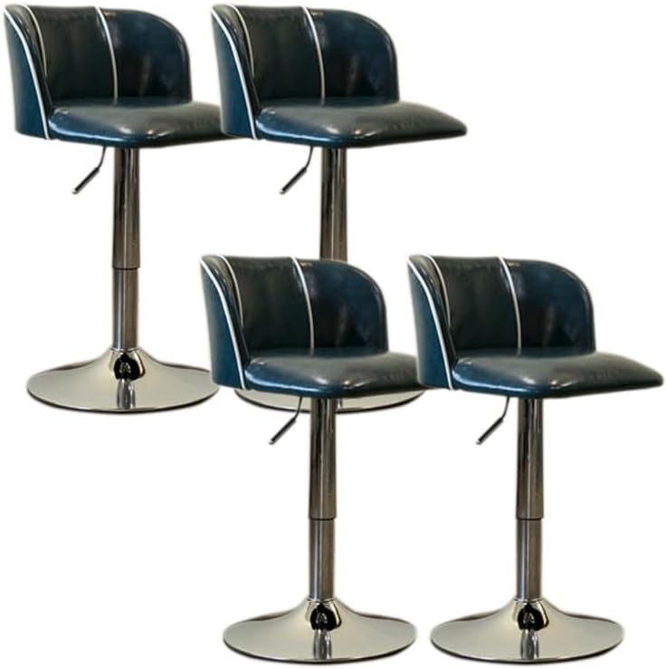 バーチェア カウンターチェア ダイニングチェア ブルー×4脚セット