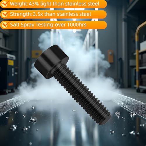 Image of M8x30mm Titanium Bolts, Black, 6PC