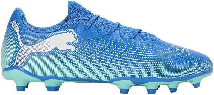 PUMA Future 7 Play Fg/AG, Soccer Shoe Unisex-Adulto 39 EU Hyperlink Blue Mint Puma White - Immagine 3