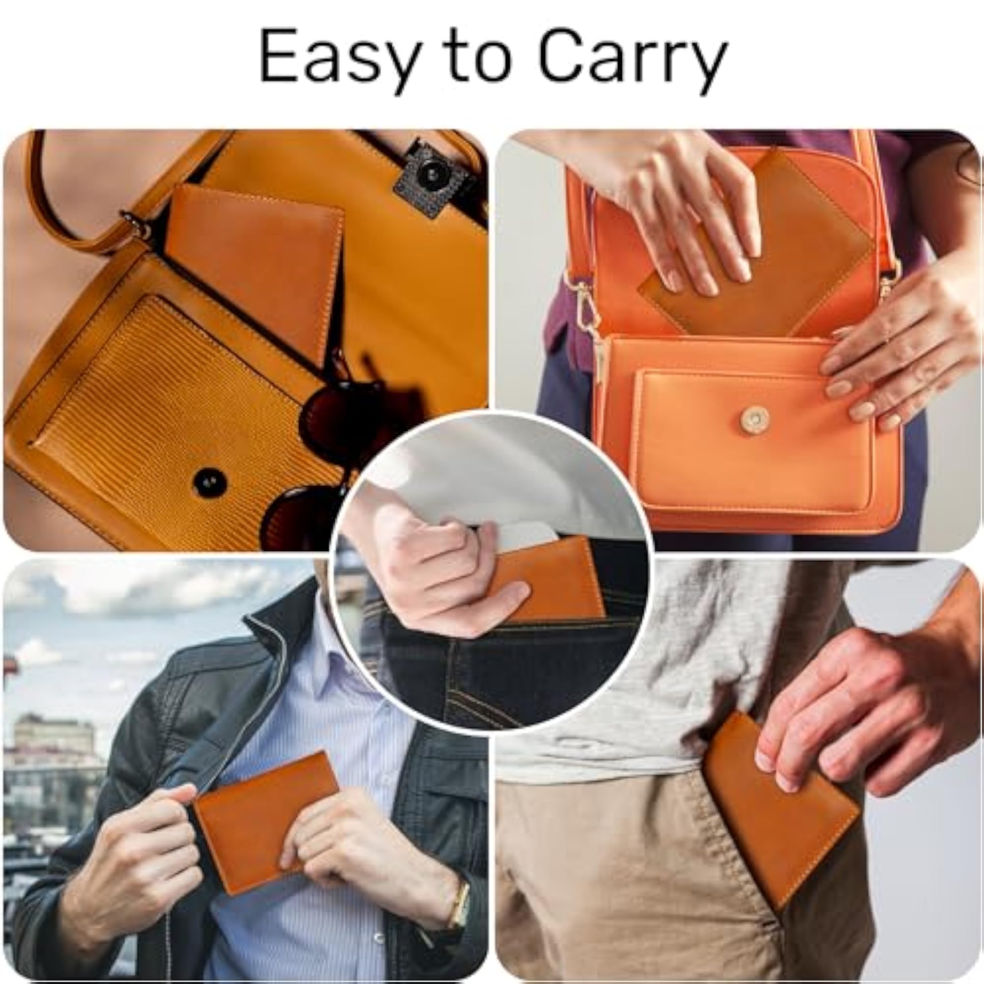 Genuine Leather Passport Holder with Card and Ticket Slot