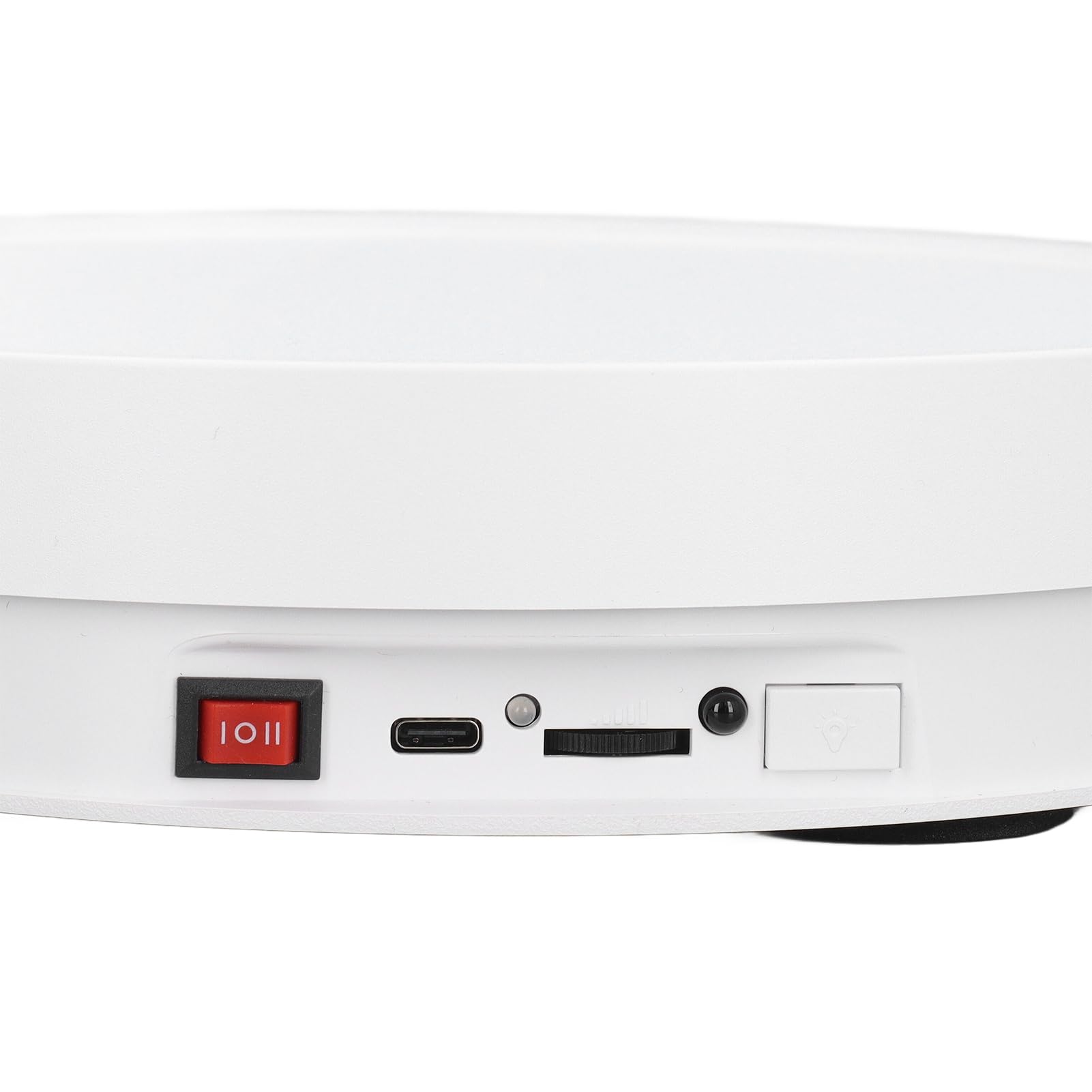Soporte de Exhibición Giratorio de 360 ​​Grados, Plato Giratorio Automático para Fotografía, Velocidad Y Dirección Ajustable, Plato Giratorio Eléctrico de 22 Cm con Alimentación USB(Blanco)