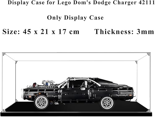 Miniatura 7 de Vitrina acrílica de 0.118 in compatible con Lego 42111  Caja de exhibición para el modelo Dodge Charger  (solo vitrina de exhibición)
