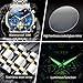 OLEVS Watch Men Luxury Watches for Men Blue Large Face Silver and Gold Stainless Steel Band Dress Analog Quartz Wrist Mens Watches Waterproof Chronograph Moon Phase Fashion Luminous Two Tone Relojes Para Hombres
