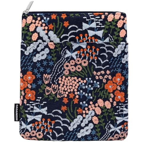 Dadanism 6-7' Funda Protectora con Margarita Bordada para Nuevo 6' Kindle Kindle/7' Kindle Paperwhite/7' Kindle Colorsoft Signature Edition, Kindle Oasis/Kobo E-Reader, Flor Índigo