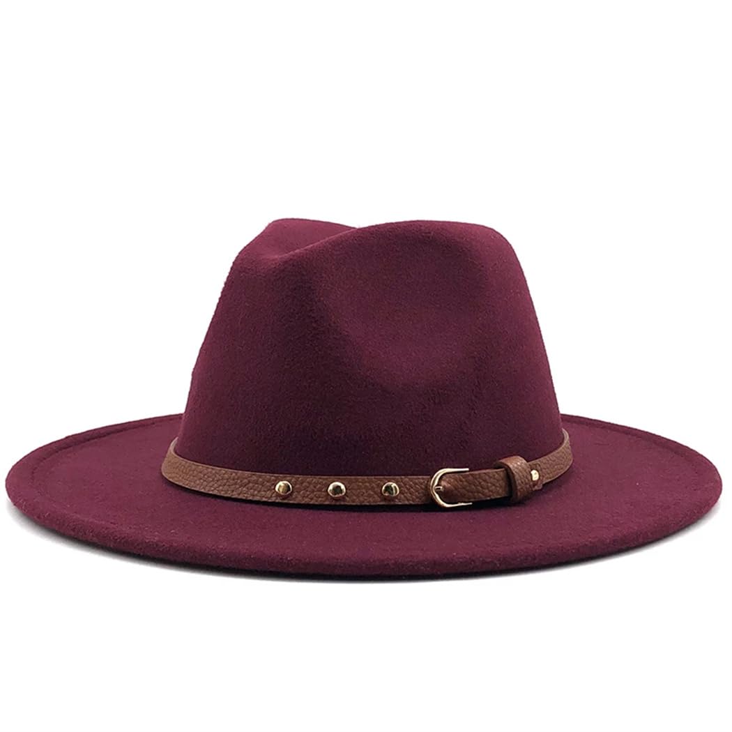 Cappello a cilindro da chiesa a tesa larga Panama in feltro solido per uomo e donna cappello Fedora per berretto Jazz in lana