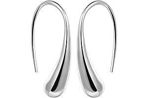 Fashion Classic Sterling Silver Thread Drop Earrings, Teardrop Back Earrings (White/1 Pair)