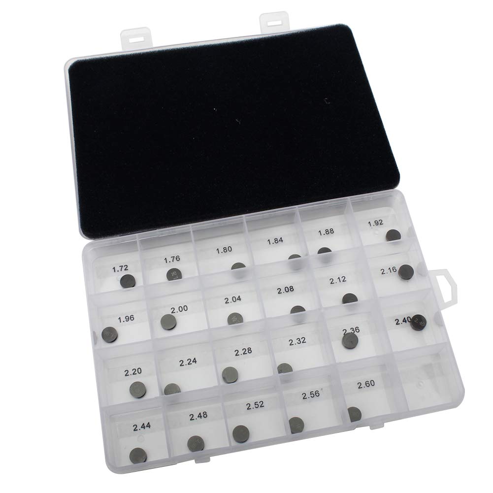 Tarazon - 69 piezas 8,9 mm Valve Shim ajuste de válvula, 1,72 mm - 2,60 mm, 32 cuchillas, calibre Feeler para SX-F XC-F SXS 250 350 450 SX 450 505 SMR450 XC450
