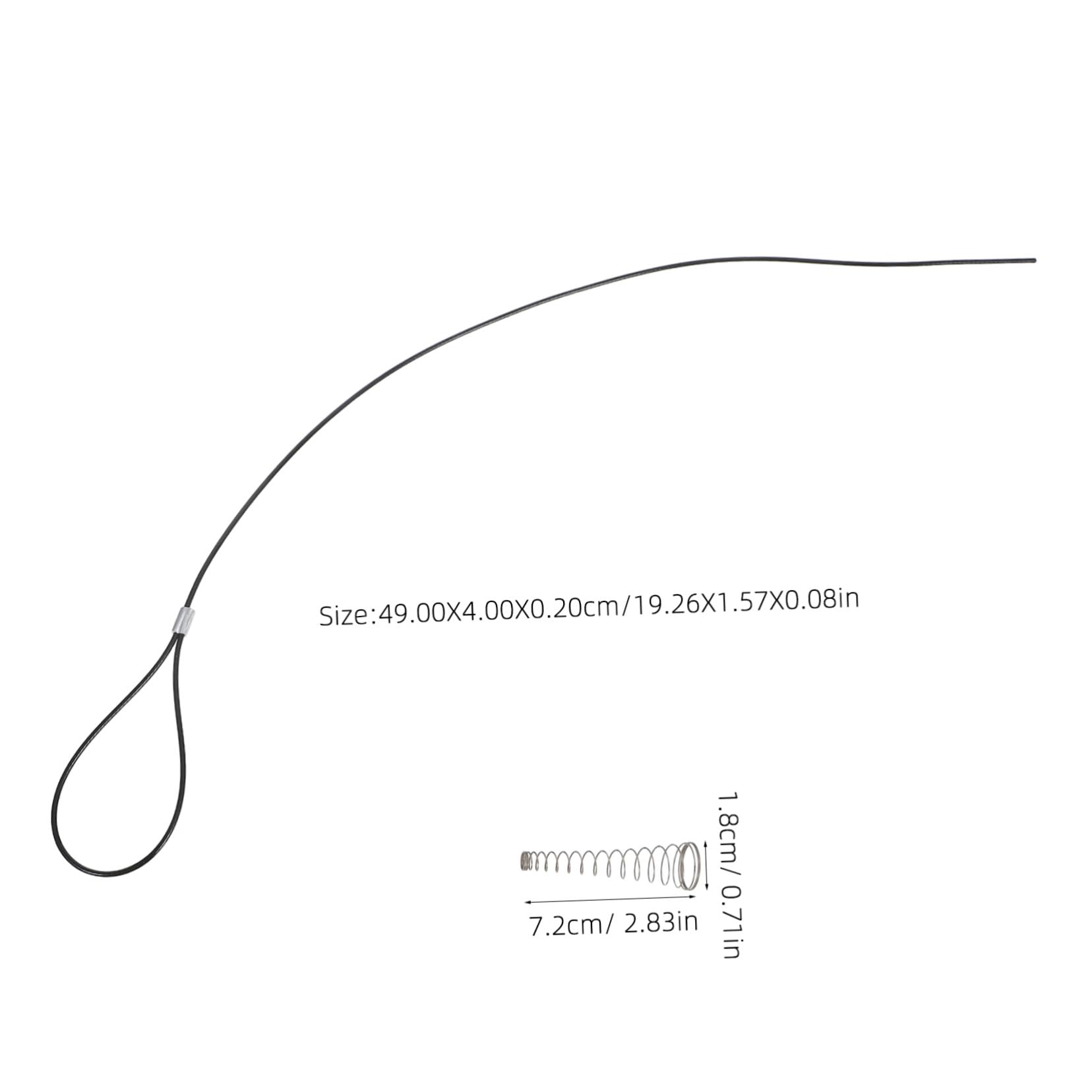 Gatuida Pestillo de Puerta Cable y Resorte de Tracción, 2 Juegos de Accesorios para Puertas de Acero Inoxidable y Pvc, Adecuado para Cierre y Apertura Segura
