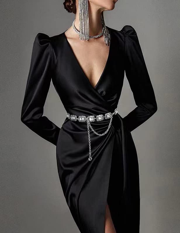 Image of TOPACC Western Metal Concho Belt for Women Cowgirl Chain Belts for Dresses Jeans Country Concert Outfit