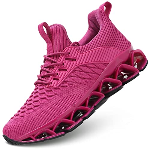 Women's Slip on Walking Running Shoes Blade Tennis Casual Fashion Sneakers Comfort Non Slip Work Sport Athletic Trainer Rose